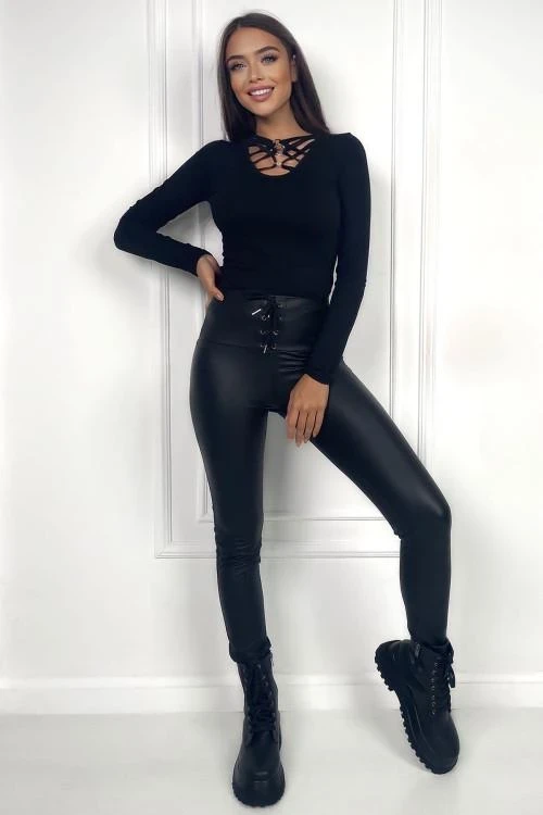 Дамски панталон с висока талия