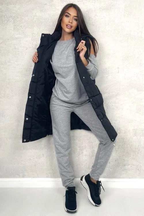 Дамски дълъг елек с тик-так копчета