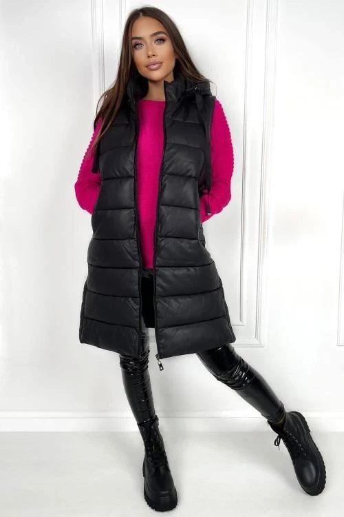 Дамски дълъг елек с цип