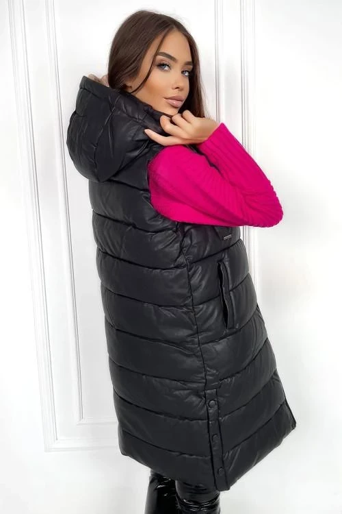 Дамски дълъг елек с цип