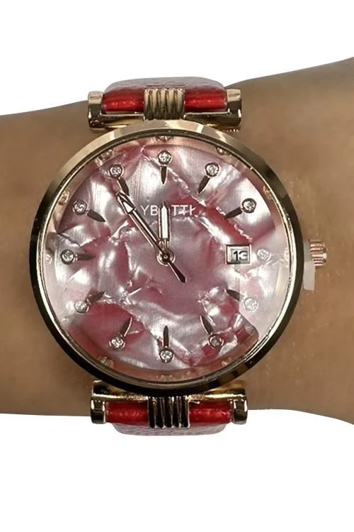 Дамски часовник с каишка от еко кожа