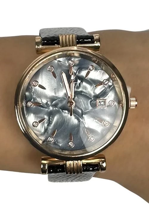 Дамски часовник с каишка от еко кожа