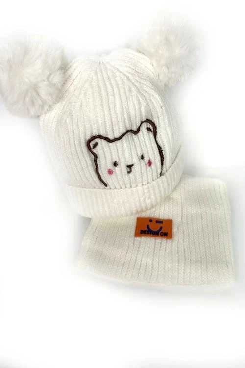 Комплект детска шапка и шал за момичета от 2 до 4 г.