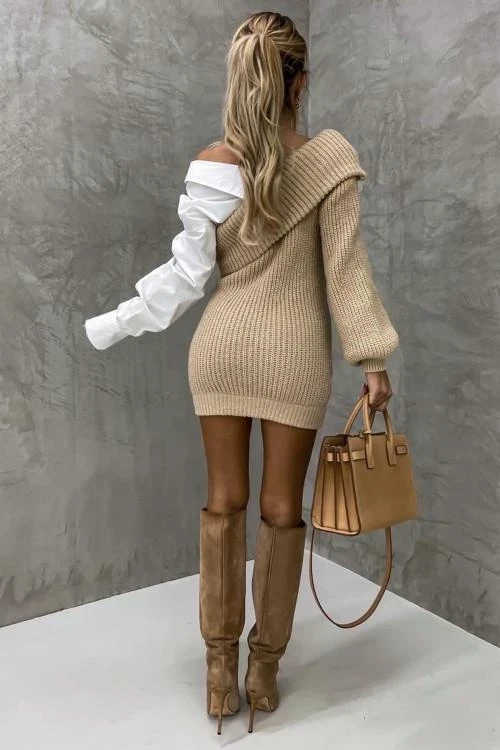 Дамска рокля с ефектен дизайн