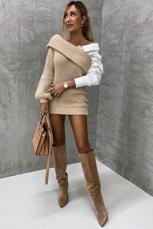 Дамска рокля с ефектен дизайн