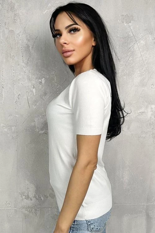 Дамска блуза с къс ръкав